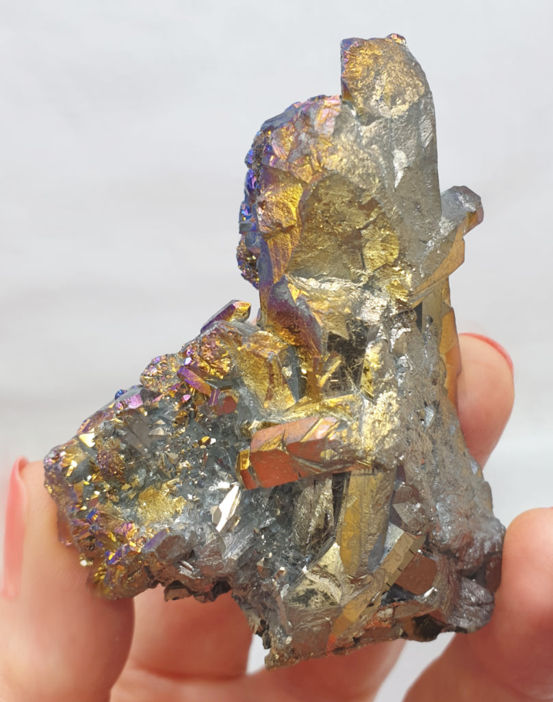 Gold And Blue Rainbow Aura Quartz Cluster Chunk