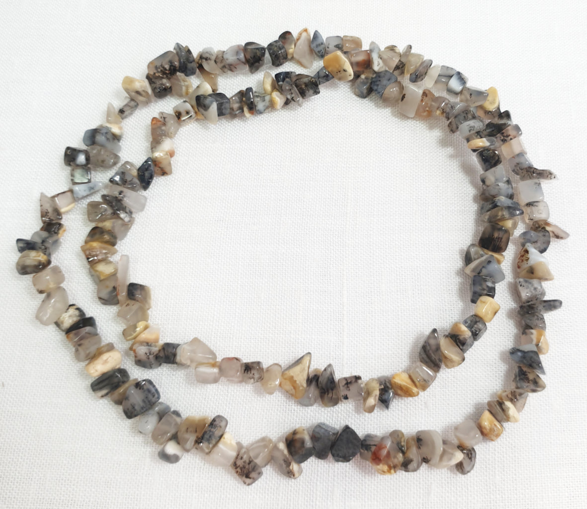 Included Quartz And Agate Chip Necklace