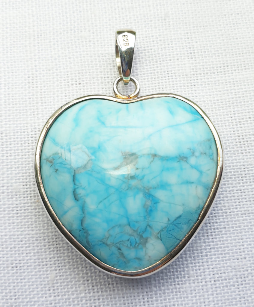 Pale Blue Howlite Heart Pendant