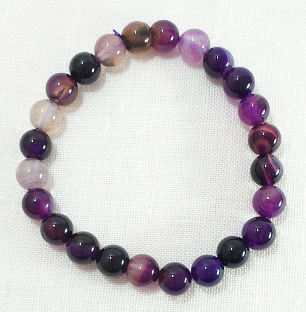 Purple Agate Power Bead Bracelet