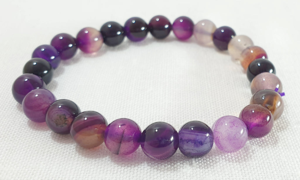 Purple Agate Power Bead Bracelet