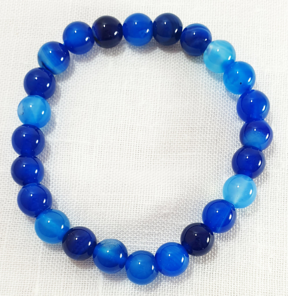 Blue Agate Power Bead bracelet - 0