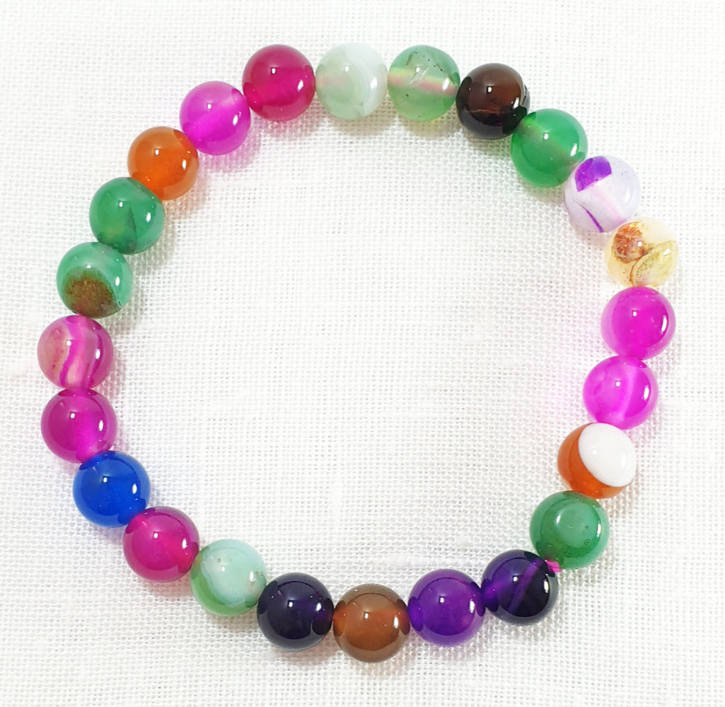 Multi coloured Agate Power Bracelet