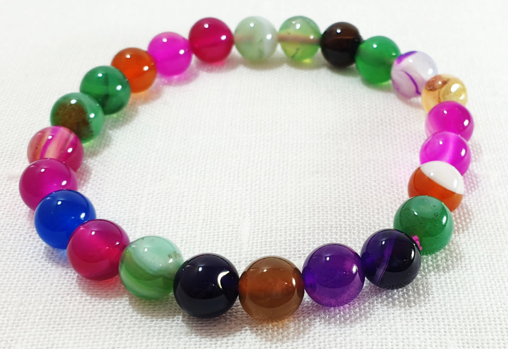 Multi coloured Agate Power Bracelet - 0