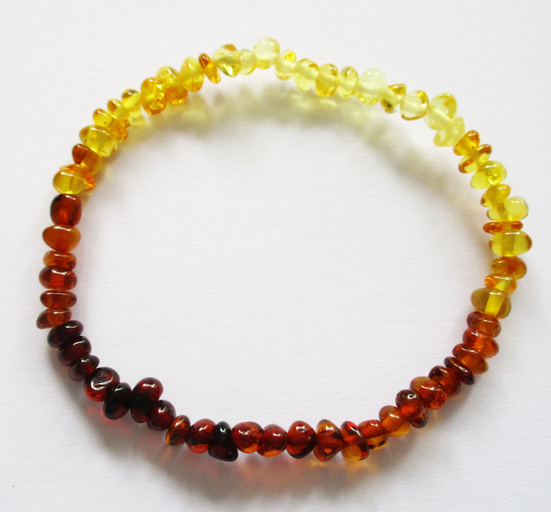 Mixed Amber Small Chip Bracelet