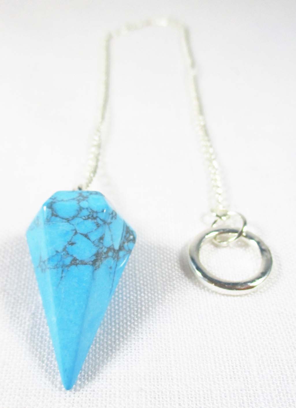 Turquoise Howlite Crystal Pendulum - 0