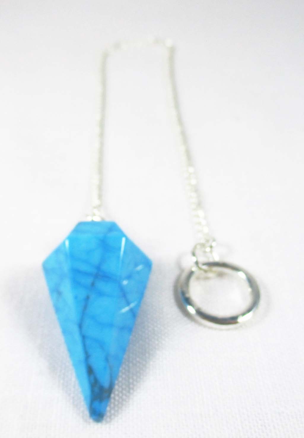 Turquoise Howlite Chunky Crystal Pendulum - 0