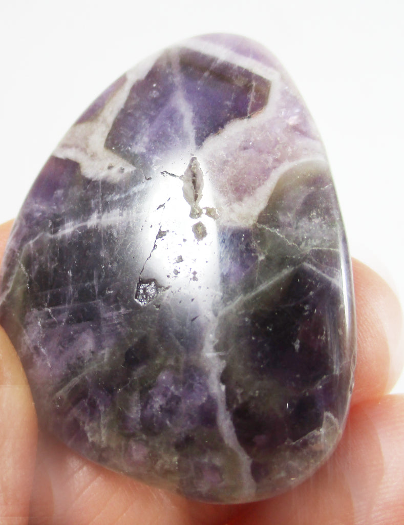 Rough Chevron Amethyst Crystal Thumb Stone