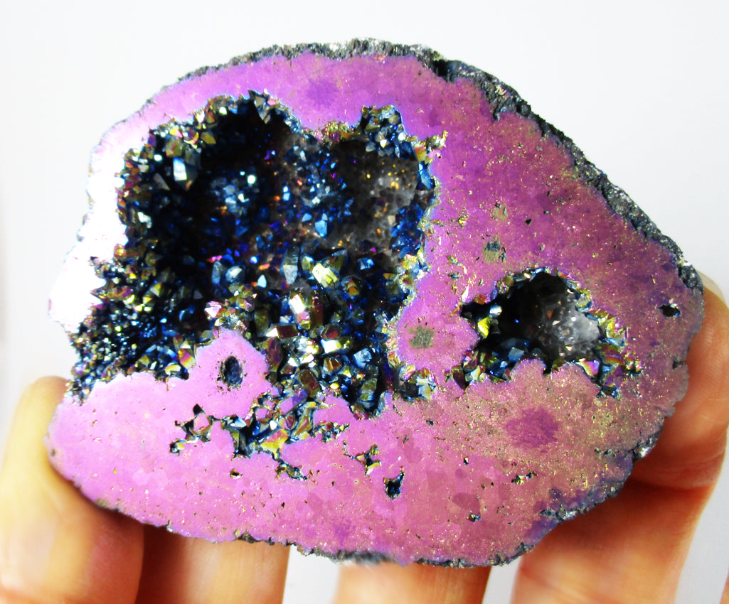 Magenta Aura Quartz Geode