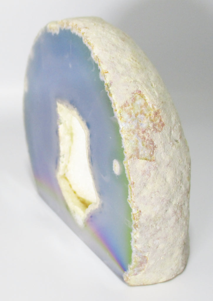 Rainbow Aura Quartz Standing Geode