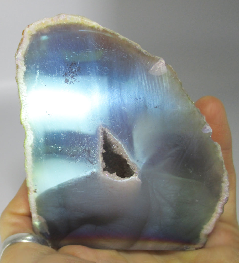 Turquoise Aura Quartz Standing Geode - 0