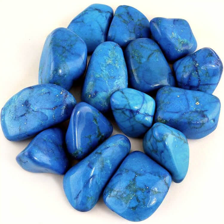 Blue howlite tumbled crystal stones