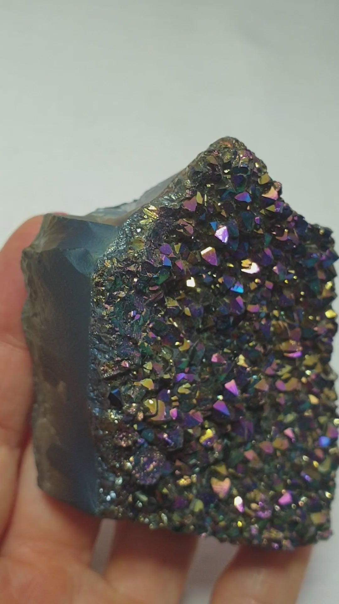 Rainbow Aura Quartz Flatbed Cluster-2