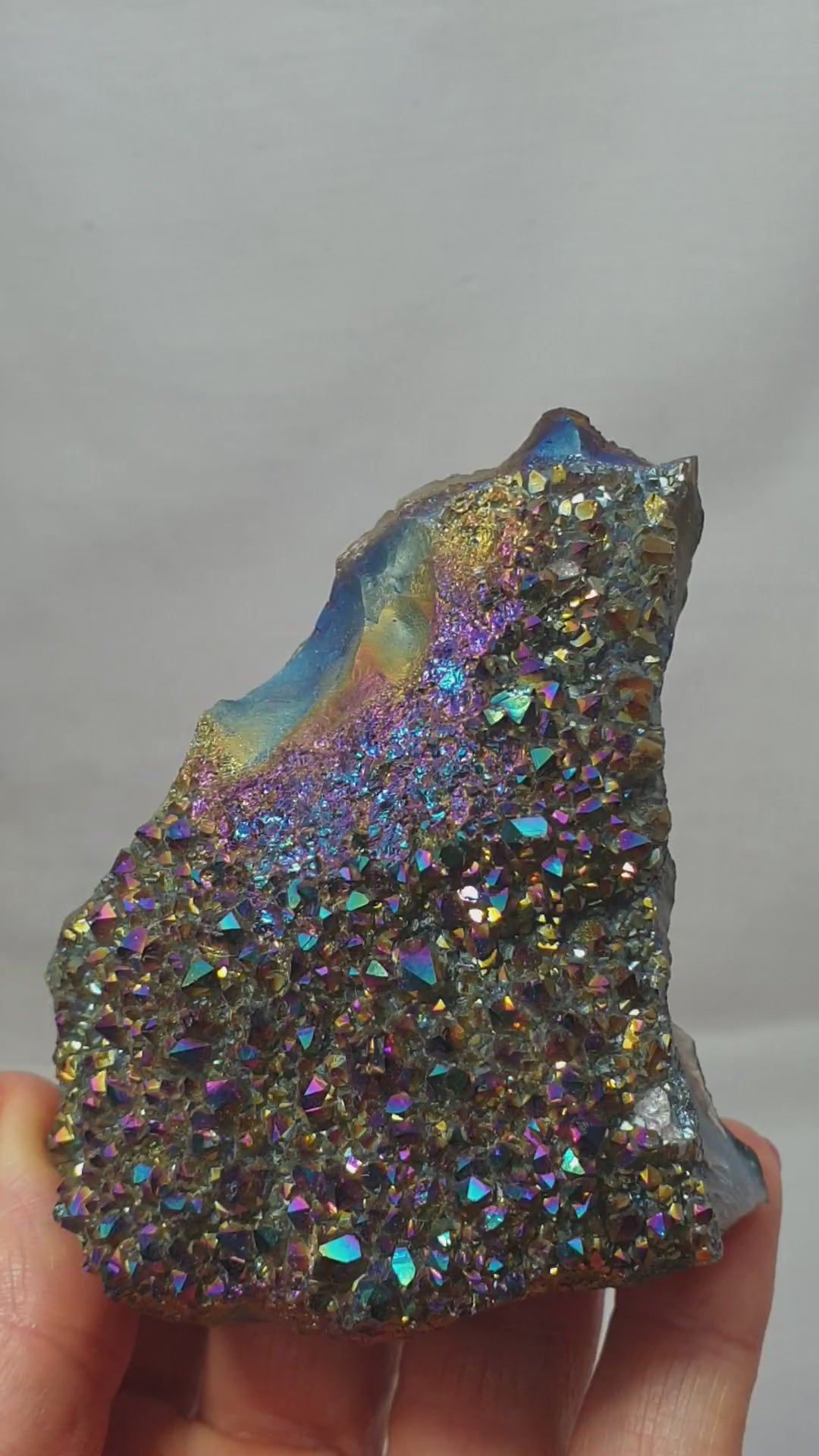 Rainbow Aura Quartz Flatbed Cluster - 0