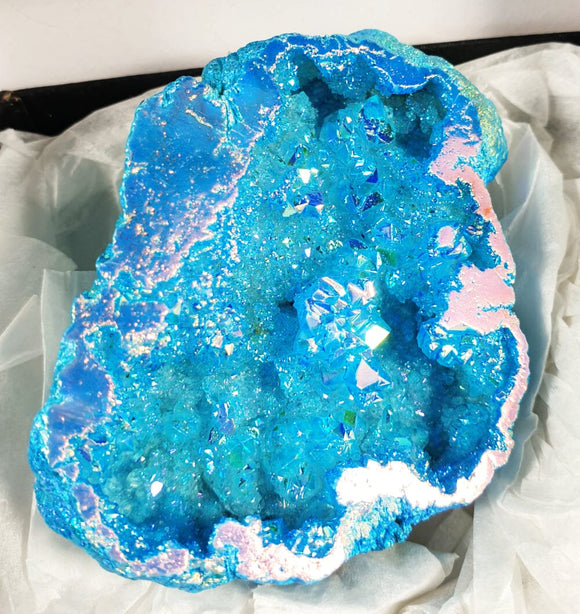 Turquoise Aura Quartz Geode | Crystals Online